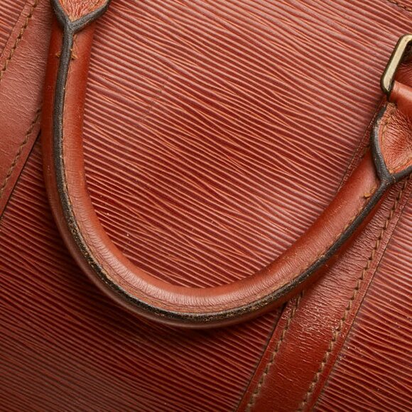 LOUIS VUITTON Brown Leather Keepall 50 Boston Bag - Picture 5 of 11